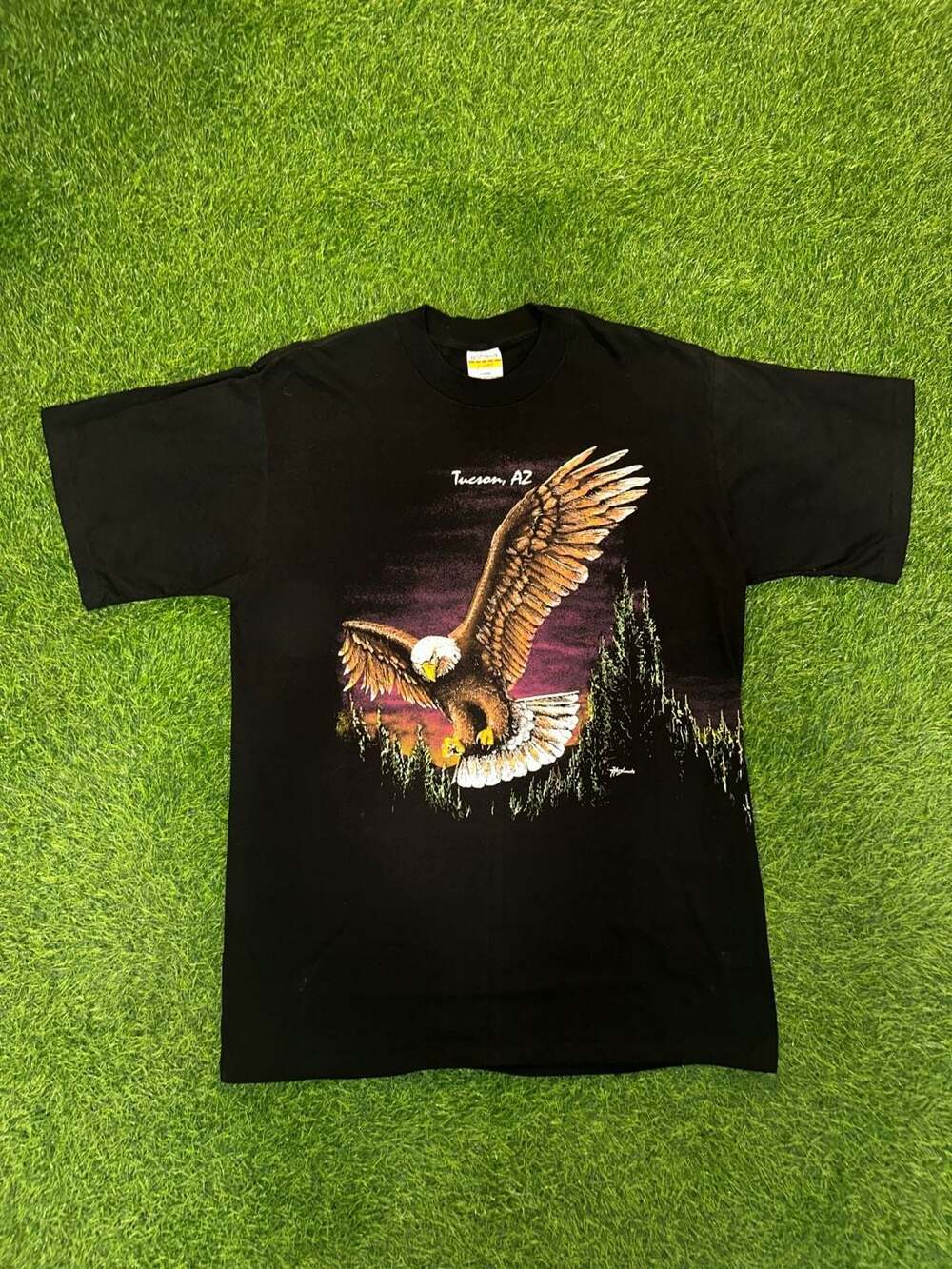 Hazelwood Tucson AZ Eagle Graphic T-Shirt X-Large Black Vintage